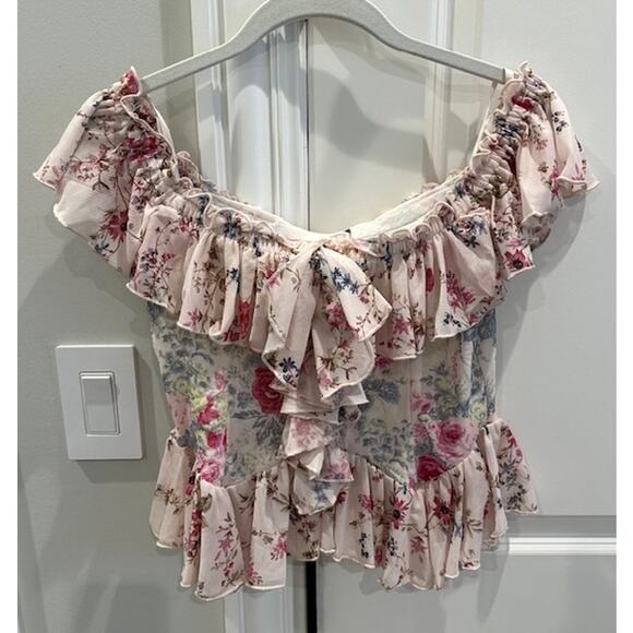 Anthropologie NWT Off The Shoulder Mesh Top Size: Medium - Picture 3 of 11